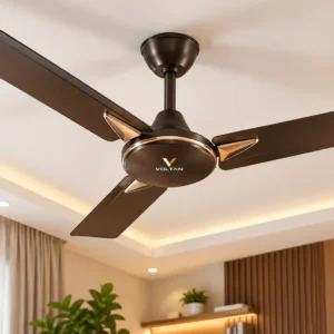 Modern Voltan Ceiling Fan in Warm Interior